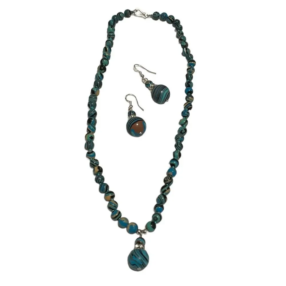 Multi Turquoise (Calcilica) Necklace Earring Set NWT Black Friday sale!